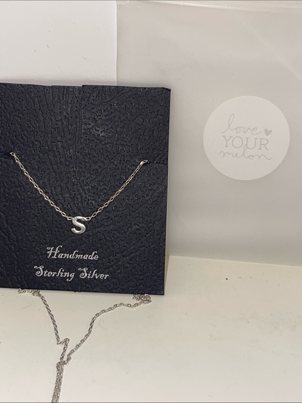 Handmade Sterling Silver 'S' Initial Necklace NWOT